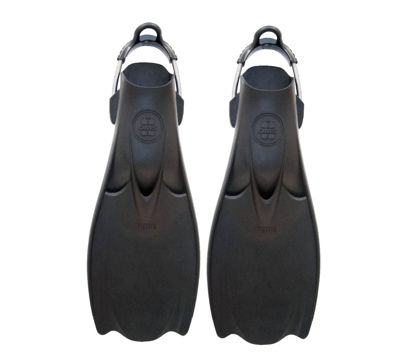 Pinne OMS Tribe tech in gomma solida con cinghioli in acciaio inox per immersioni tecniche