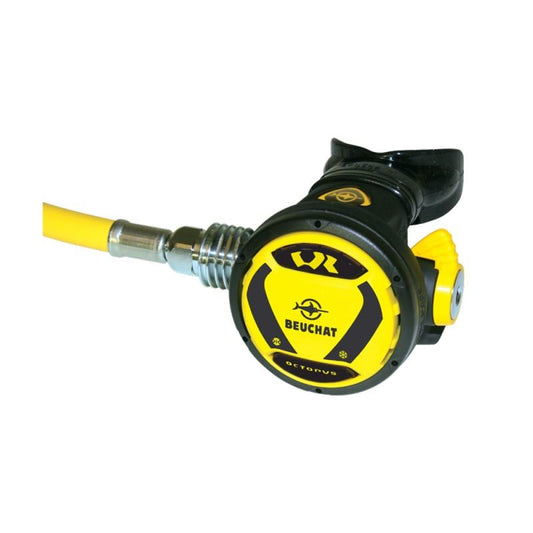 High-tech VROctopus scuba regulator with adjustable Venturi and cold water resistance