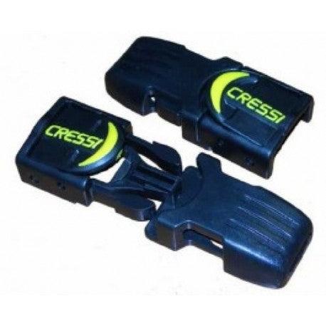 Fibbie Cressi fastex per pinna Prolight e Master Frog set da 2 pezzi con cinghiolo