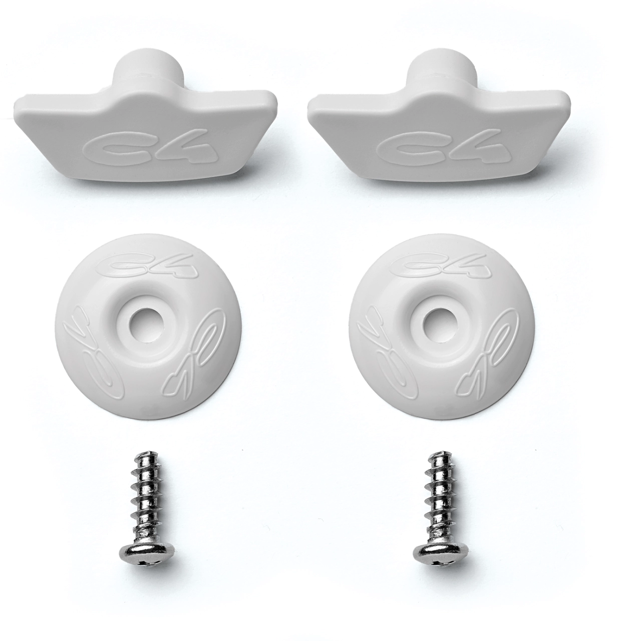 Replacement/assembly screw kit for C4 400 foot pockets In the package: 2 plastic inserts, 2 stainless steel self-tapping screws, 2 plastic washers.