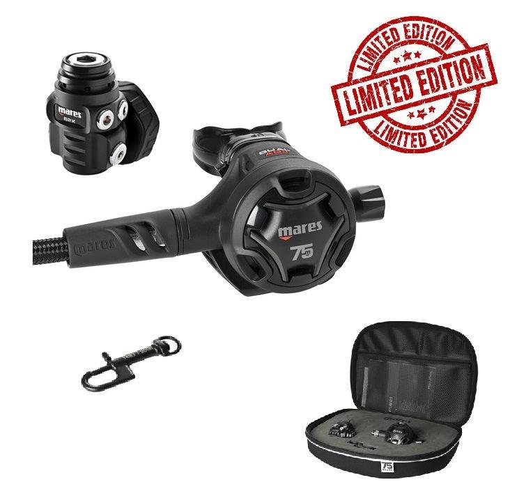 Erogatore Subacqueo Mares DUAL ADJ 62X Special Edition 75 Anniversary scuba regulator with Black Intense ceramic coating