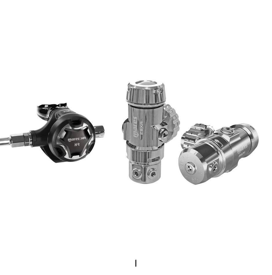Erogatore Subacqueo Mares 28XR con design unico, torrettagirevole 360°, certificazione Nitrox 300 bar per comfort respiratorio subacqueo