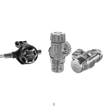 Erogatore Subacqueo Mares 28XR con design unico, torrettagirevole 360°, certificazione Nitrox 300 bar per comfort respiratorio subacqueo