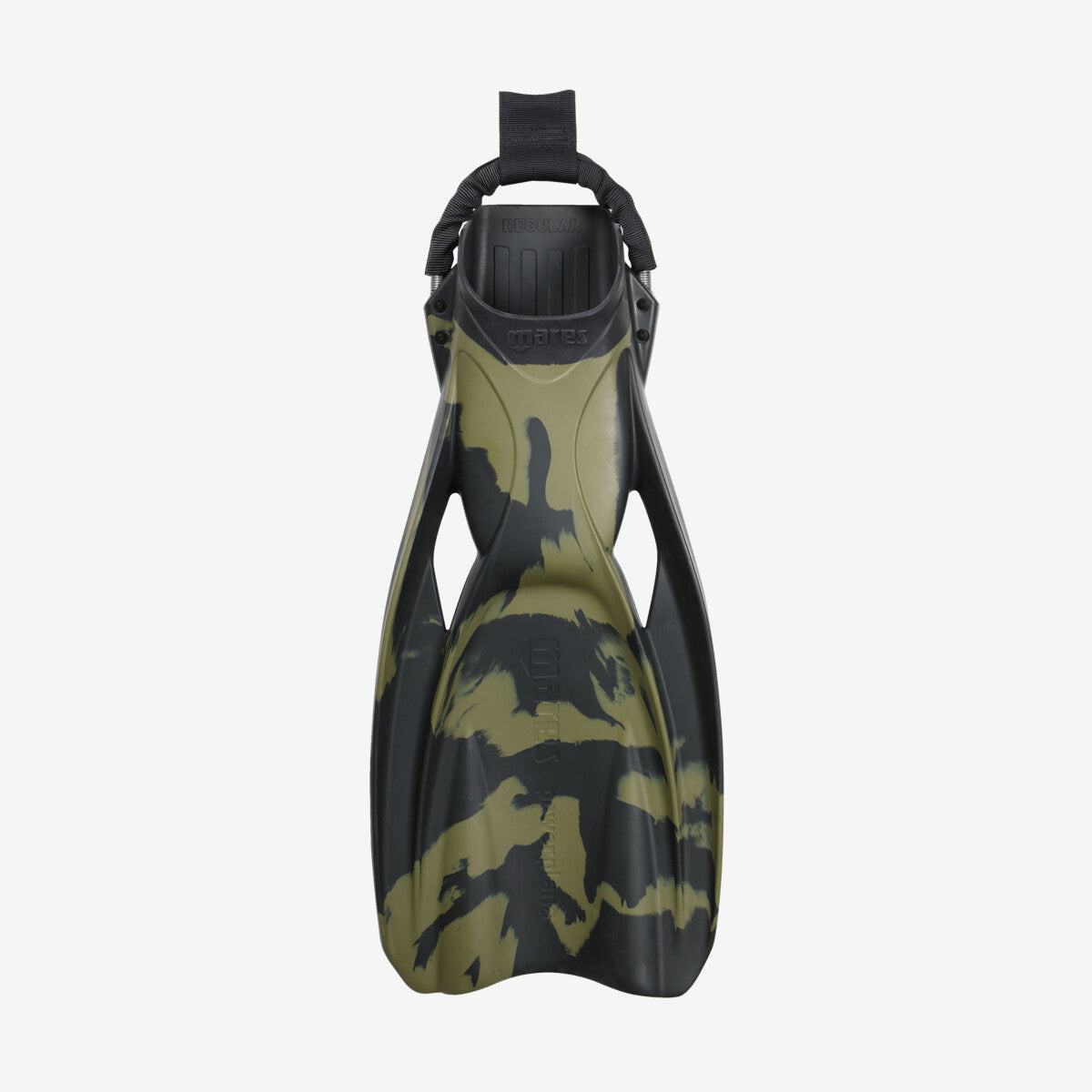 Pinna Mares Power Plana Tactical Green diving fins made of high-quality natural rubber for technical and cave diving