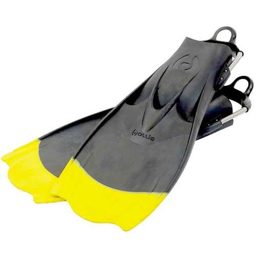 Pinne Hollis F1 subacquea con molle regolabili e punta gialla per istruttori e guide immersioni